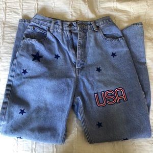 Mom Jeans with Patches, Cute and Vintage